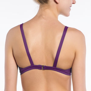 Solid Purple Collection Double Triangle Bikini Top